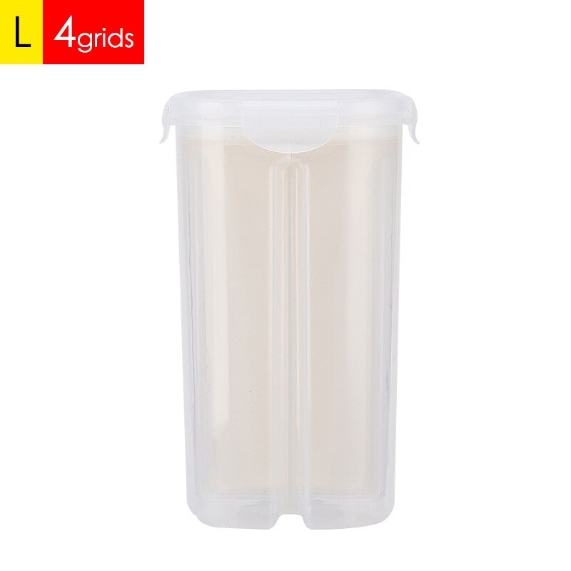 Plastic Container Storage Kitchen Food Storage Container Separator Box Cans Jar with Cover Rotatable Large Capacity Jars R2021: White Large 1 piece
