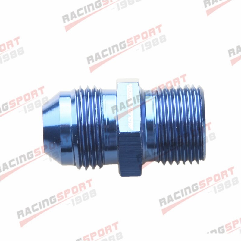8AN macho Flare a M18x1.5 adaptador de Ajuste Recto métrico de aluminio azul