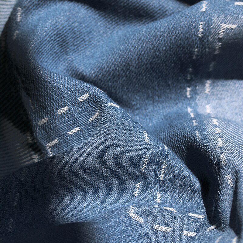 Irregular Rectangle Patchwork 150cm Width Original Washed Denim DIY Coat Jacket Blue & White Fabric CG091