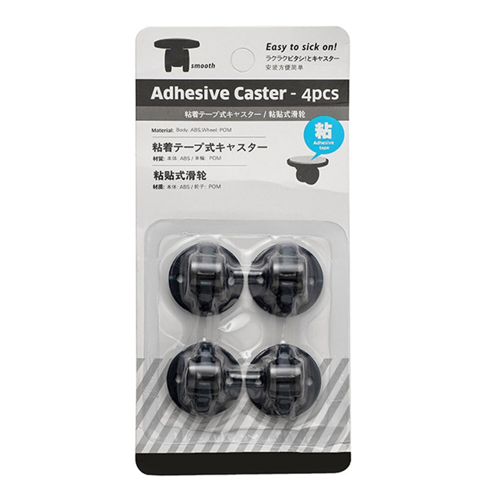 4 pièces auto-adhésif roulettes pivotantes roue de meubles pour boîte de rangement poubelle ménage armoire tiroir roues directionnelles: Dark Blue	