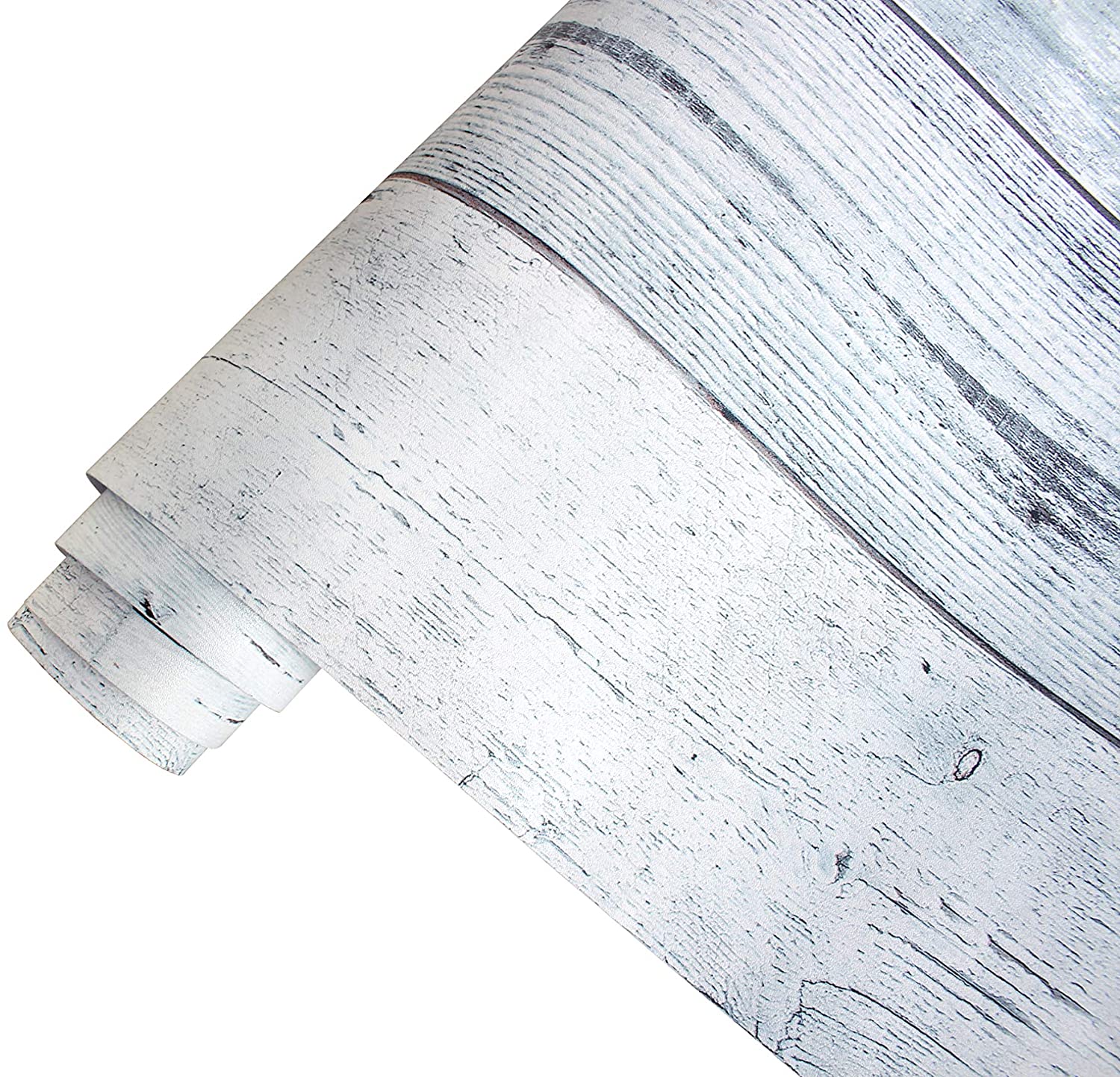 LUCKYYJ Peel and Stick Wood Wallpaper Shiplap Light Distressed Wood Plank Removable Wallpaper Vinyl Self-Adhesive Wall Stickers