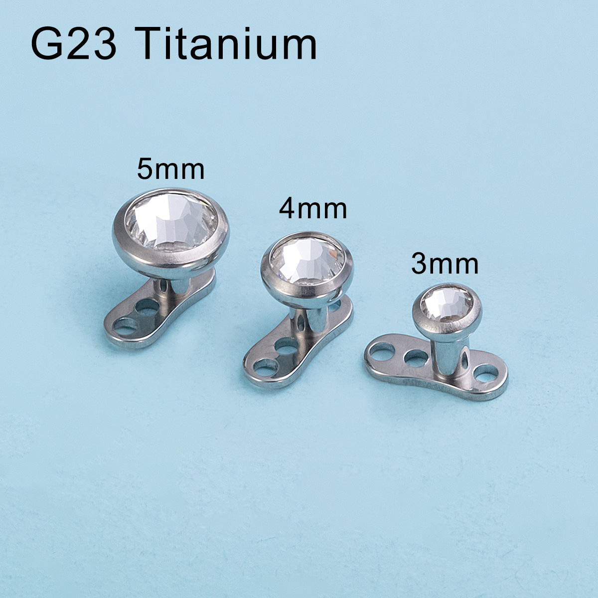Piercings dérmicos de titanio G23, Piercings ocultos en la piel para buzo, Micro Piercings dérmicos CZ, anclas dérmicas, joyería, 1 ud.: Blanco / Color amarillo dorado claro