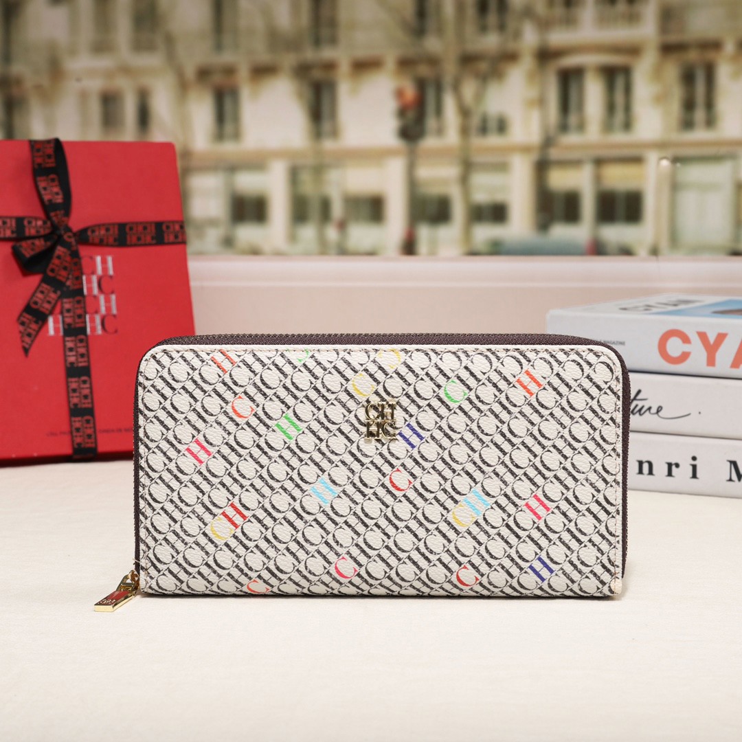 CH Premium Folding Printed Monogrammed Luxury Women's Handbags Square Wallet Classic Vintage