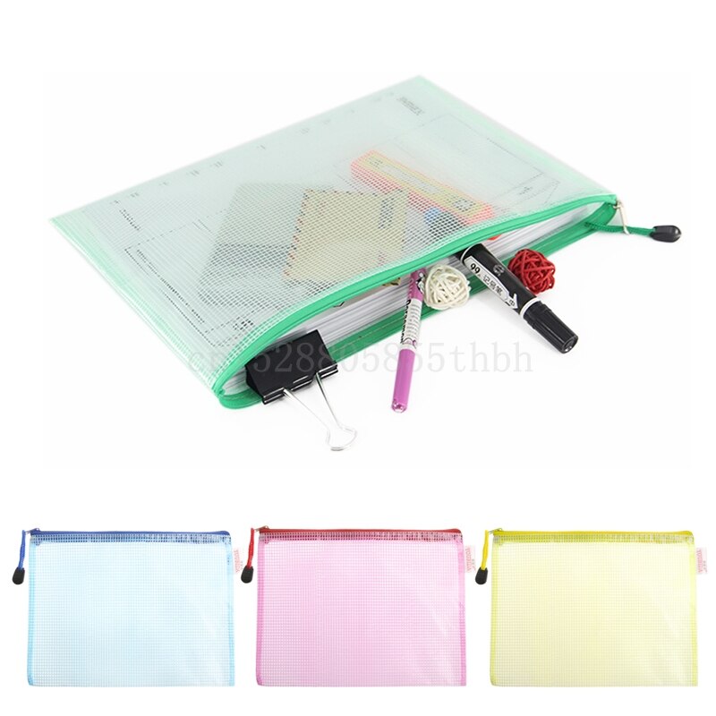 A3 Gridding Waterproof Zip Bag Document Pen Filing Products Pocket Folder Office & School Supplies Folder