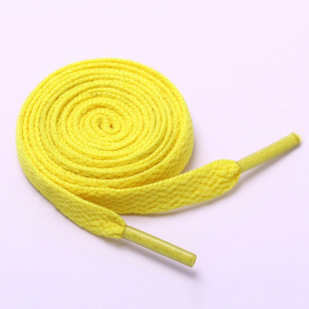 1 Paar Dubbele Platte Veters Polyester Veters Mode Sport Casual Schoen Kant Effen Platte Schoenveter 15 Kleuren: YELLOW / 100cm
