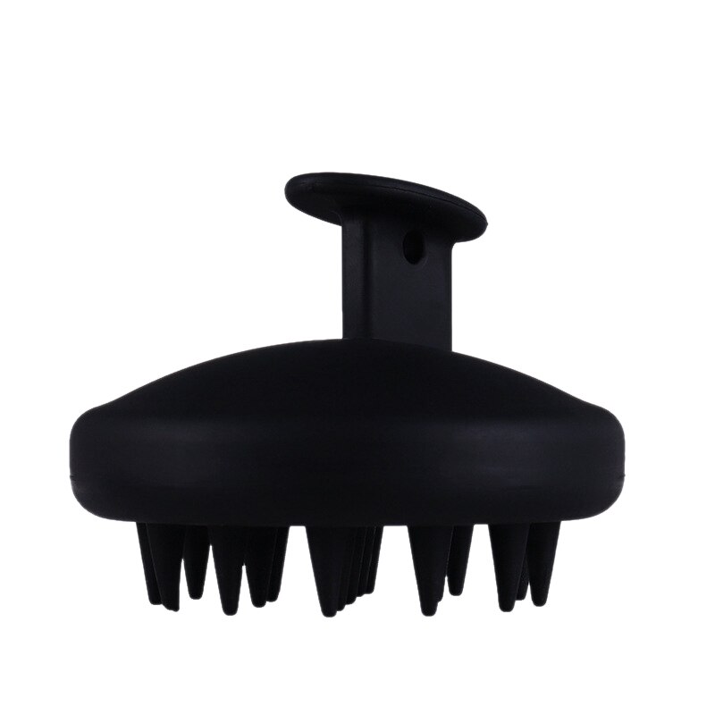 Abzs Ronde Hoofdhuid Massager Shampoo Borstel Met Zachte Siliconen Hoofd Massager Peeling Voor Vrouwen Mannen Of Huisdieren: Black