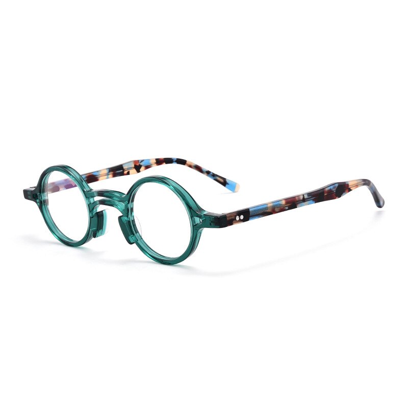 Vintage Men Handmade Acetate Glasses Frame Women Small Box Round Luxury Brand Myopia Optical Eyeglasses Frame Japan Eyewear: 1