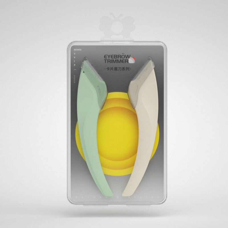 2 Stks/set Vrouw Wenkbrauw Trimmer Gezicht Gereedschap Wenkbrauw Schaar Professionele Eye Brow Trimmer Vlekkeloze Wenkbrauwen Make-Up Kit Accessoires: Default Title