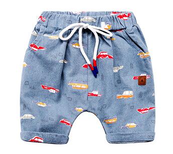 Överlägsen pojkar sommarshorts bomull haren fritids sport jeanstryck bil baby toddler jeans barnkläder
