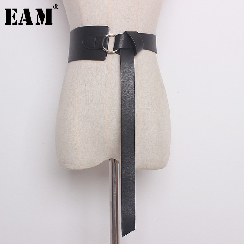 [EAM] été printemps nouvelle décontracté solide cinq couleurs ceinture femme large ceinture longue 128cm en cuir souple à la AA213