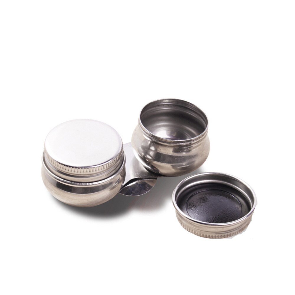 1Pcs Rvs Olieman/Pen Wasmachine Penselenbakje Schilderen Vessel Dubbele Gat Met Cover Afdichting Toner