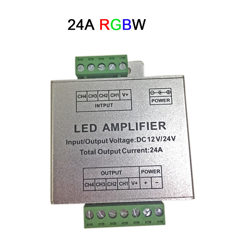 DC12V-24V Led Rgbw/Rgb Versterker 12A 24A 30A 3CH 4CH Output Rgbw/Rgb Led Light Strip Power Repeater console Controller: RGBW Amplifier