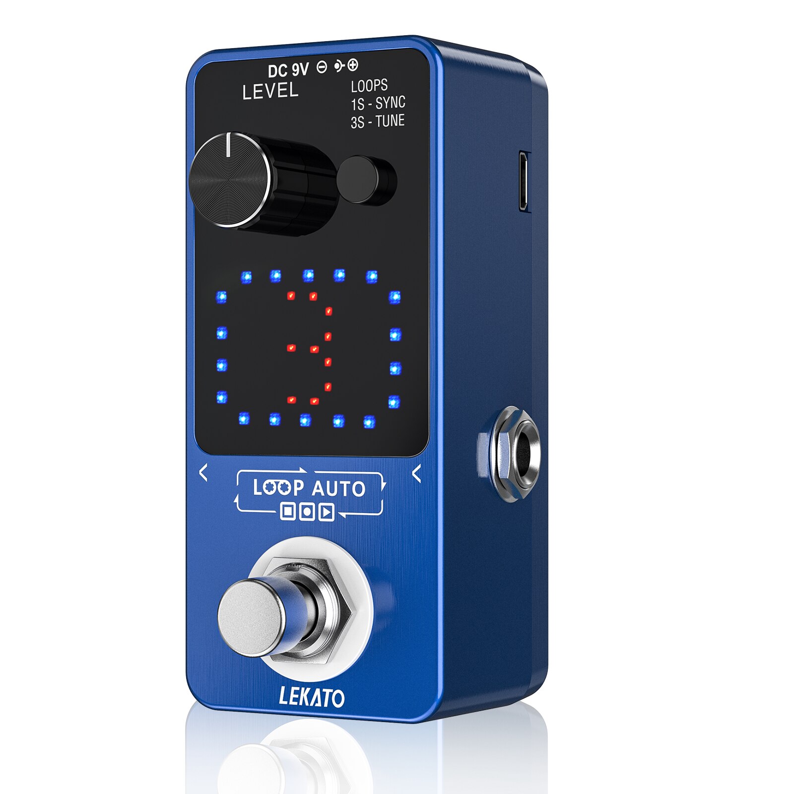 Lekato Mini Gitaar Effect Pedaal Guitarra Tuner Looper Pedaal Elektrische Gitaar Looper Lus Opnemen 3 Wave Slot Per 6 Minuten pedalboard: BLUE