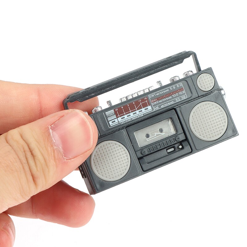 1:12 Dollhouse Miniatuur Ouderwetse Radio Recorder Model Retro Radio Model Meubels Accessoires Speelgoed