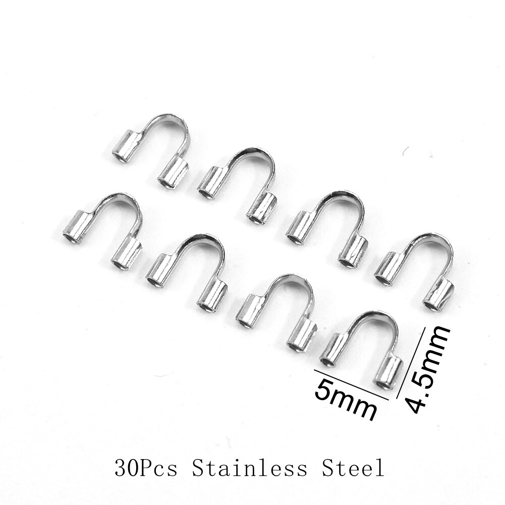 30-100 Stks/partij 4.5X4Mm Rvs Koperdraad Guard Protectors Loops U-vorm Connectoren Voor Sieraden maken Accessoires: Stainless Steel
