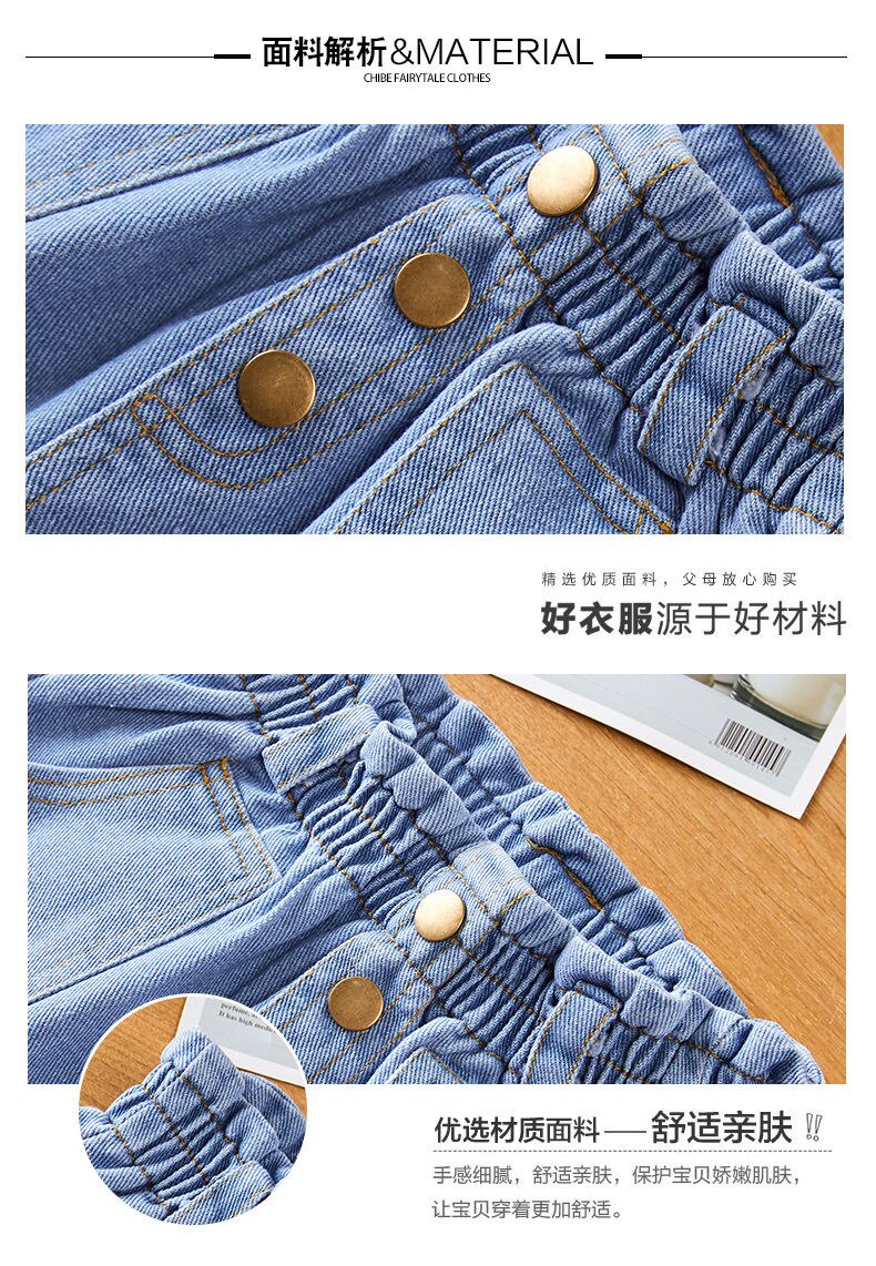 Pantaloni di abbigliamento per bambini estivi 2021 nuovi pantaloncini di jeans abbottonati per bambini
