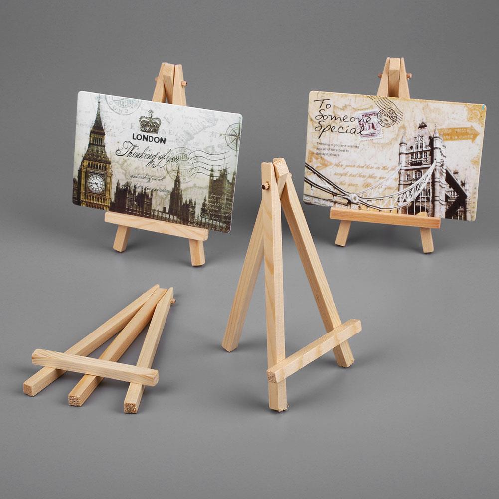 Kunstnerpennbørster 15.5*8.5*1.6cm trefarge staffeli 10 stk mini håndverkstre vise stativ maling etter nummer holder rekvisita