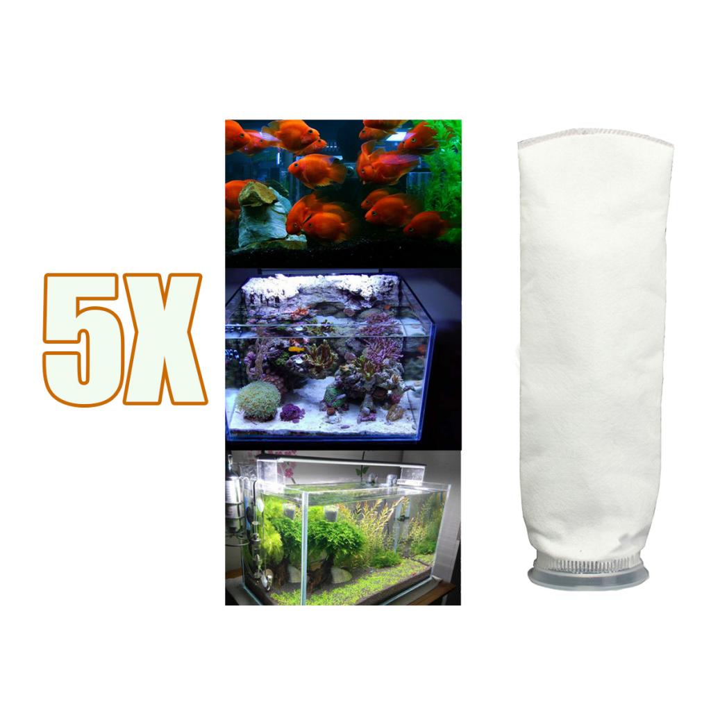 200um 4x15" Fish Tank Aquarium Marine Sump Felt Pre Filter Sock Bag Holder