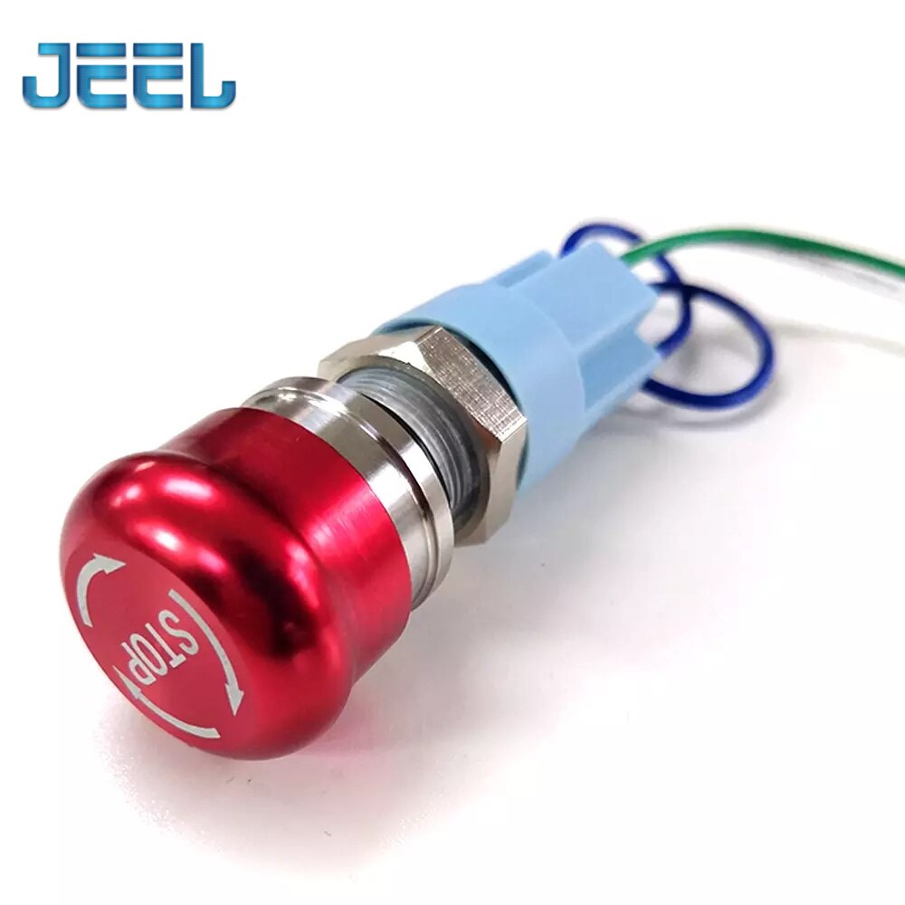 16mm Emergency STOP Push Button Switch Stainless Steel Mushroom Metal Aluminum for CNC Machine