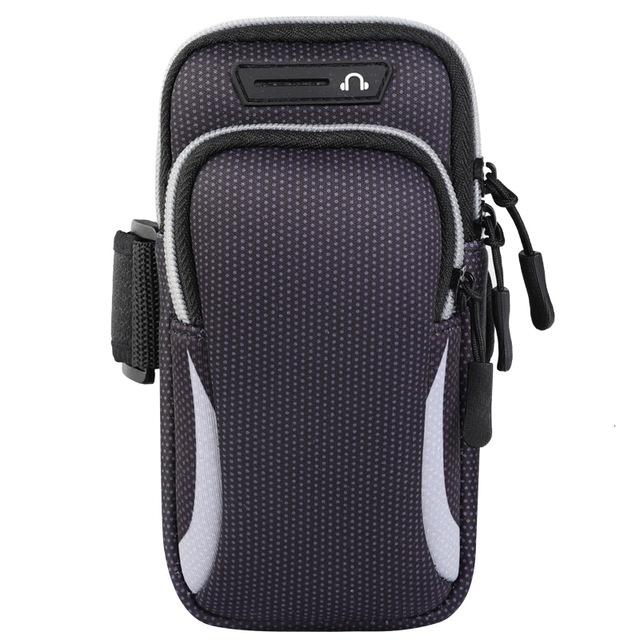 Waterdichte Sport Armband Phone Case Voor Iphone Pro Max Voor Samsung Voor Huawei 6.5 "Universal Sport Telefoon Case Arm band Running: grey black