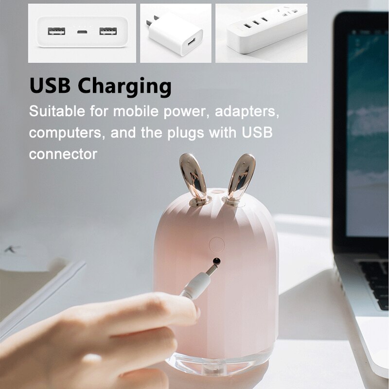 220ml usb ultrasone luchtbevochtiger schattige herten aroma etherische olie diffuser led nachtlampje mistmaker vernevelaar voor thuis auto kantoor
