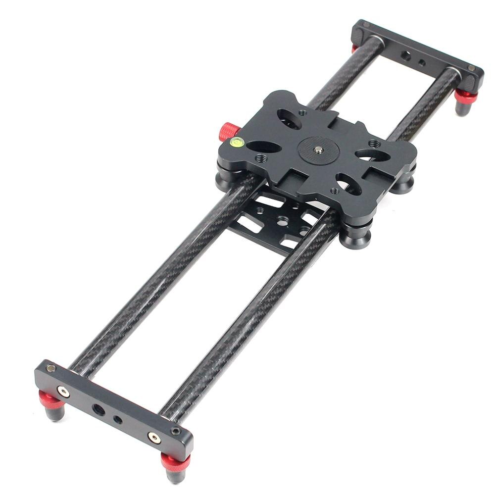 Deslizador de pista de cámara de fibra de carbono, estabilizador de vídeo DSLR Rail Follow Focus Pan, videocámara de grabación de fotos, soporte de 3kg, 40cm