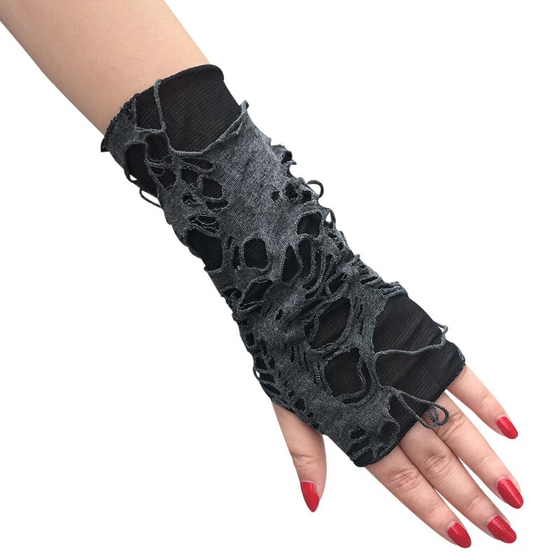Gants noirs de clochard d&#39;halloween, gants noirs Punk, accessoires de vêtements de Cosplay