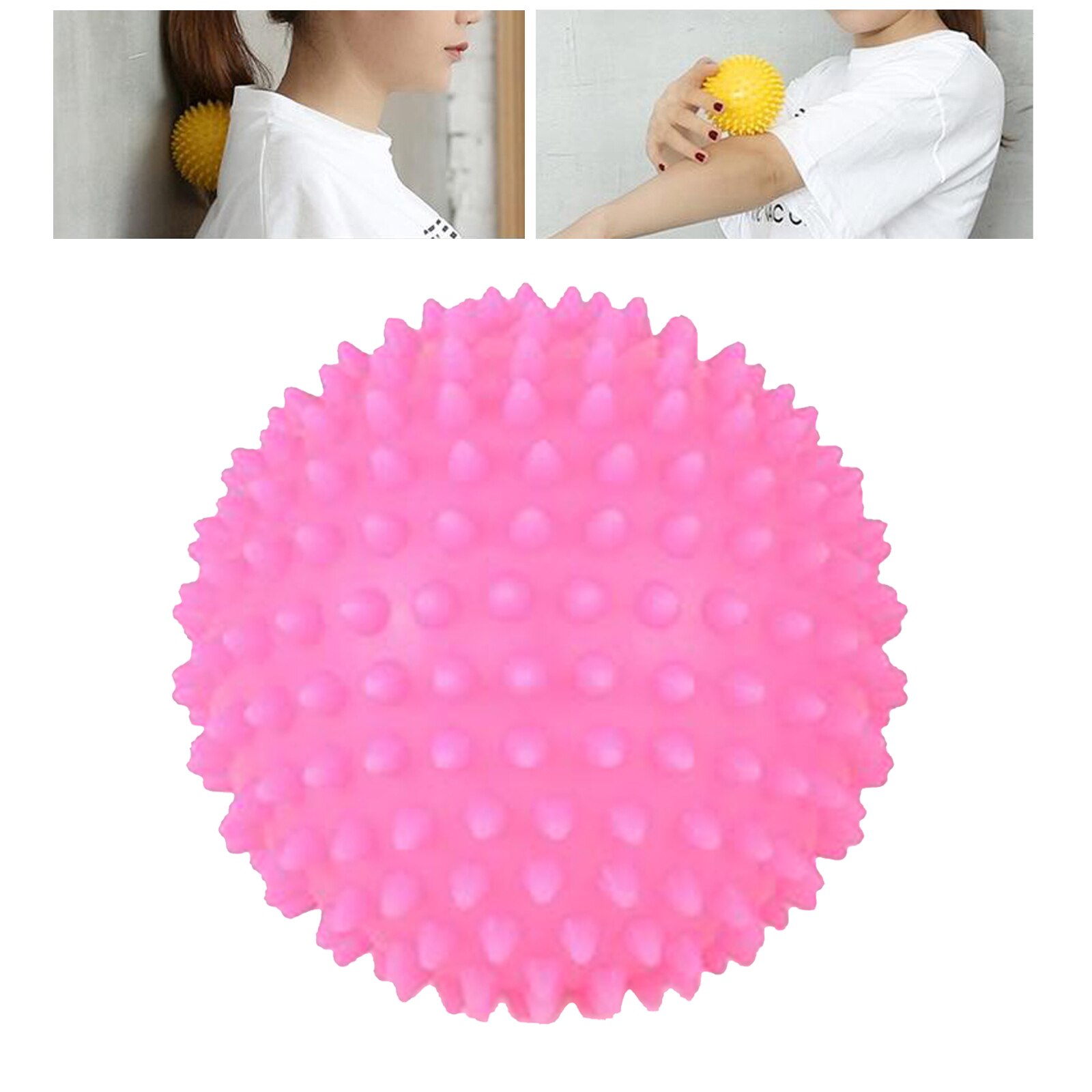 Spiky Massager Ball for Massaging for Pain Relief Blood Circulation Massaging Muscle Myofascial 7.5cm Small Size: Pink
