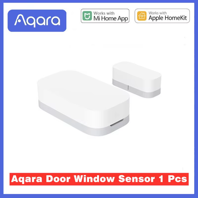 Aqara-Sensor de puerta y ventana Zigbee, conexión inalámbrica, Mini Sensor de puerta que funciona con la aplicación Mi Home para Xiaomi Smart Home: Negro
