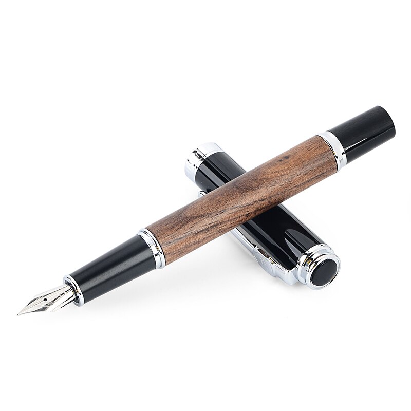 Ceramic Plum Blossom Iraurita Fountain Pen Wood Shell Metal Silver Fine Nib 0.5mm Pens Ink Writing School Office: Peach