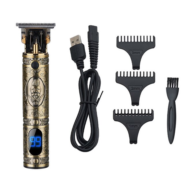 JM700AL elektryczna maszyna tnąca robić włosów z niskim poziomem hałasu akumulator bezprzewodowy blisko cięcia T ostrze włosów mężczyzna trymer robić brody: Złota