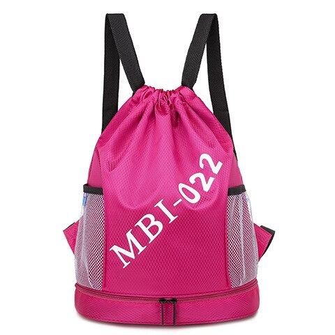 Koord Rugzak Purse Grote Capaciteit Draagbare Schooltas Mode Lichtgewicht Reistas: Rose Red