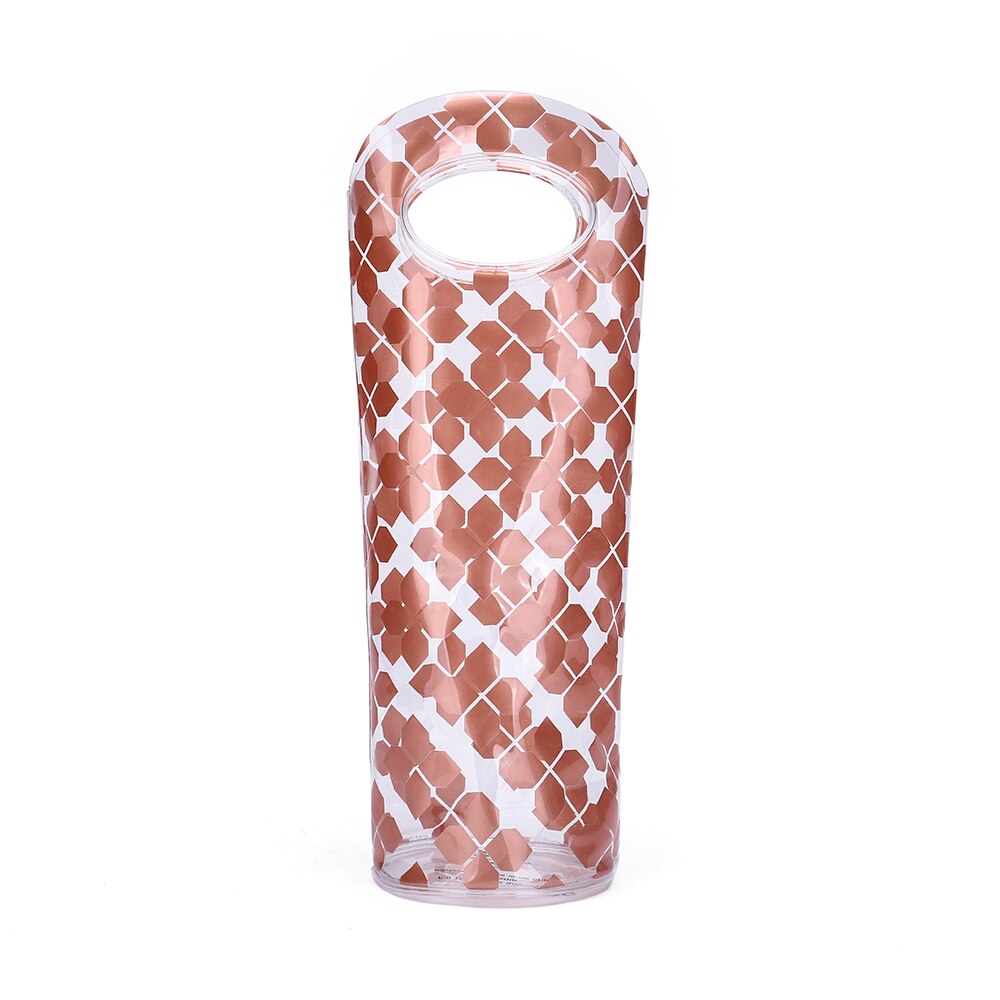 Clear PVC cooler bag with oval handles Portable Wine Chiller Bag flower packaging bag