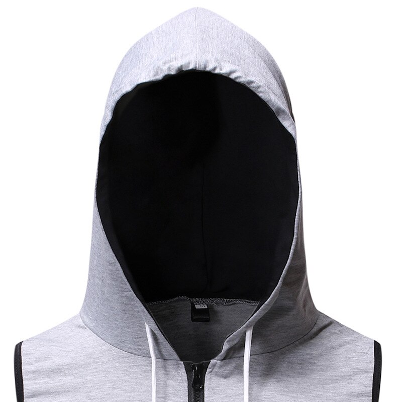 Hip Hop Heren Vesten Mouwloze Slim Fit Elastische Hooded Vest Mannen Casual Gilet Homme Rits Pocket Vesten Jas Vest XXL