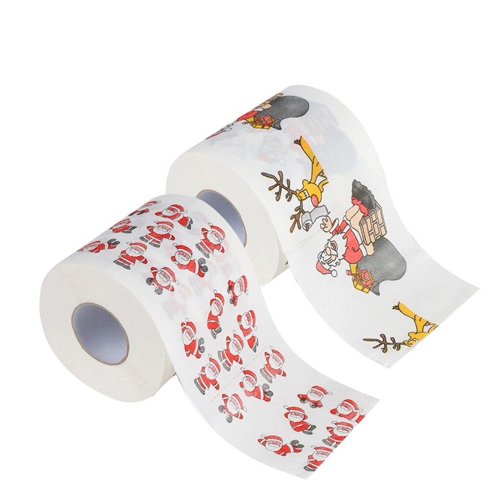 Bad Papier Kerst Gedrukt Home Kerstman Bad Toilet Roll Paper Christma Levert Xmas Decor Tissue 170 Bladeren Toiletpapier: F