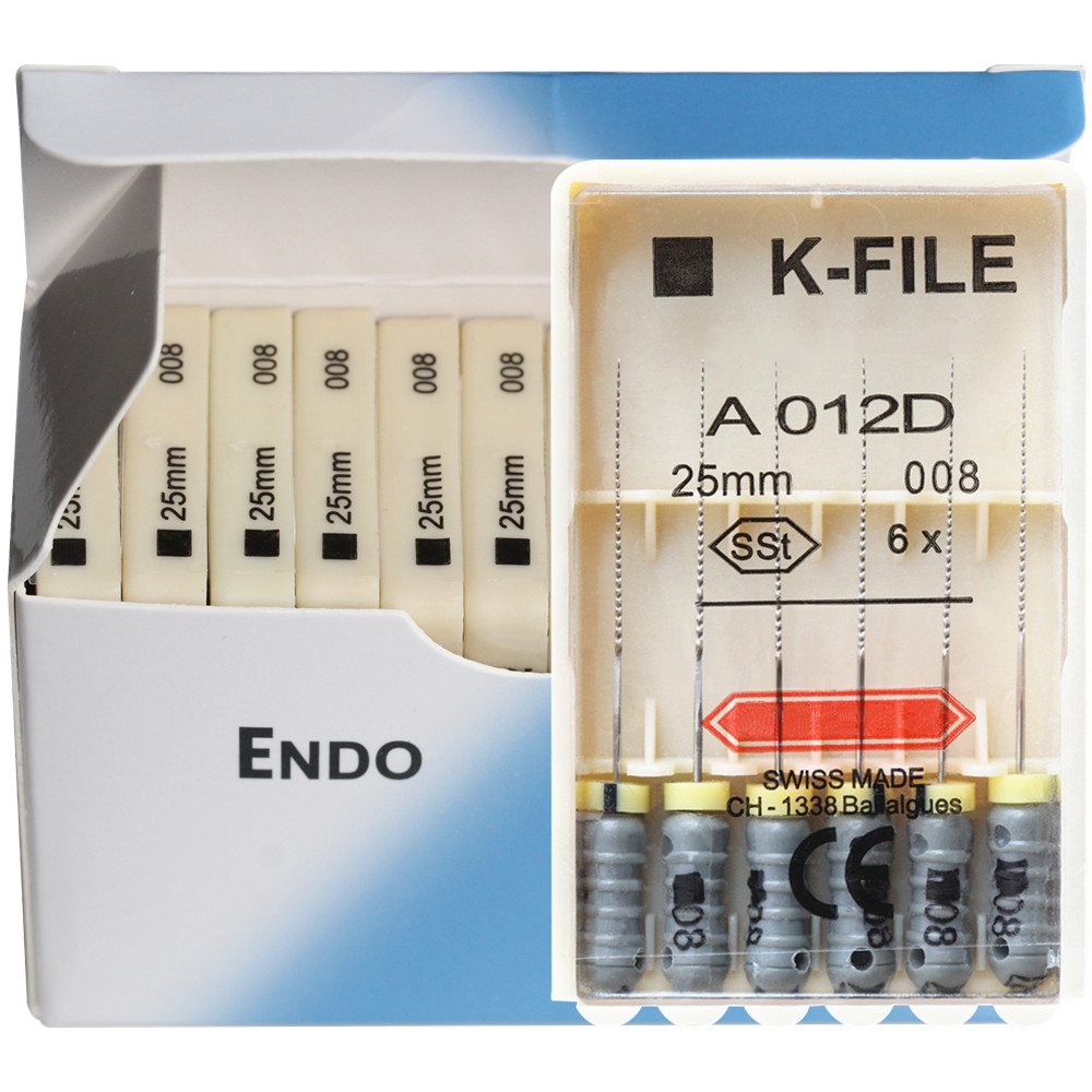 K-FILE Dental de acero inoxidable, limas de Endodoncia de uso manual, productos de laboratorio de odontología, 21/25/31mm, 10 paquetes/caja: Negro