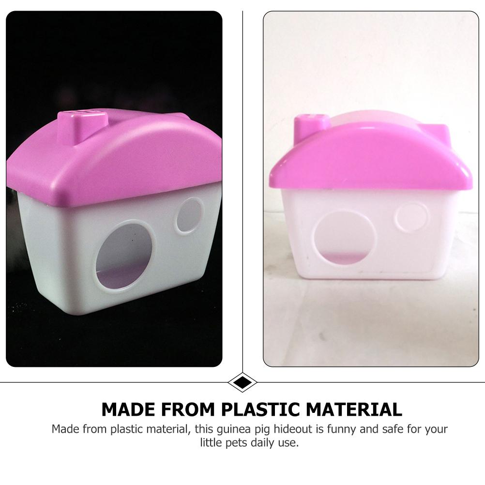 Rosa plástico hamster esconderijo casa castelo para cobaia chinchila brinquedos gaiola acessórios seguro material resistente cor brilhante