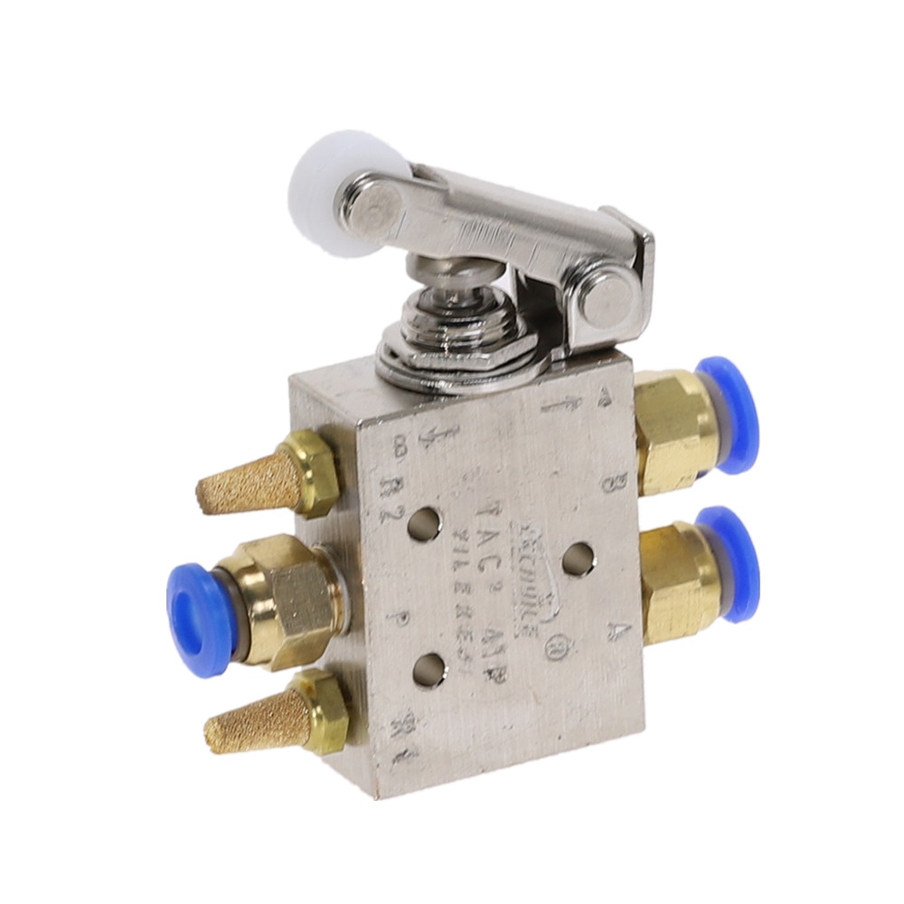 TAC2-41P Exhaust valve 2 Position 5 Way Roller Lever Mechanical Valve Pneumatic valve switch 1/8" Female Thread w Fittings