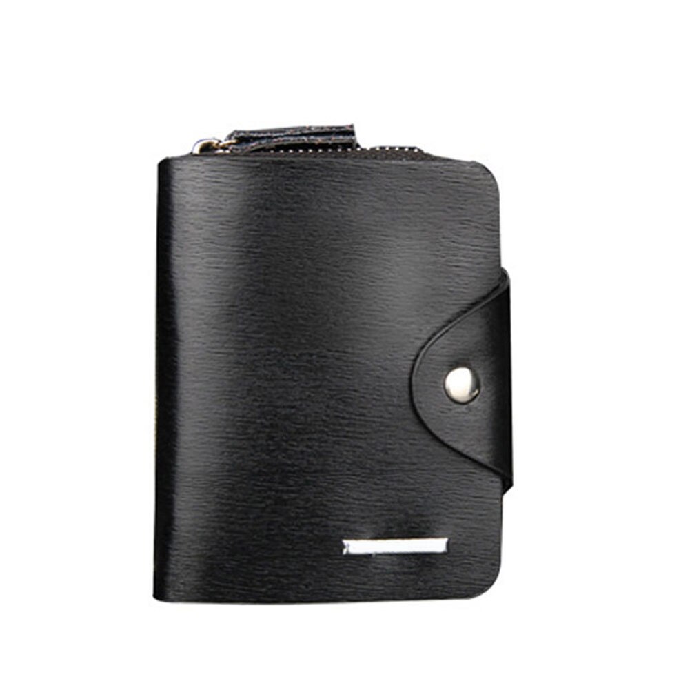 Mode Mannen Korte Portemonnee Pu Leer Effen Kleur Rits Hasp Clutch Money Bag Man Casual Portemonnee Kaarthouder