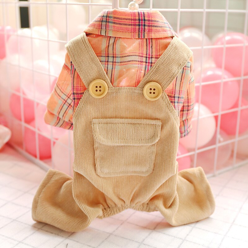 Spring Summer Dog Jumpsuit Outfits Autumn Pet Dog Clothes Pants Shirt Yorkshire Poodle Bichon Pomeranian Clothing Puppy Apparel: XS