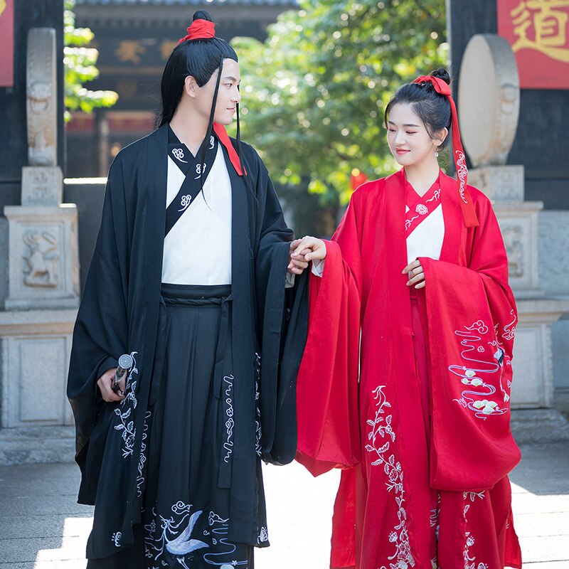 Borduurwerk Hanfu Traditionele Dans Kostuums Vrouwen Mannen Folk Festival Outfit Crane Fee Jurk Rave Prestaties Kleding DC3453