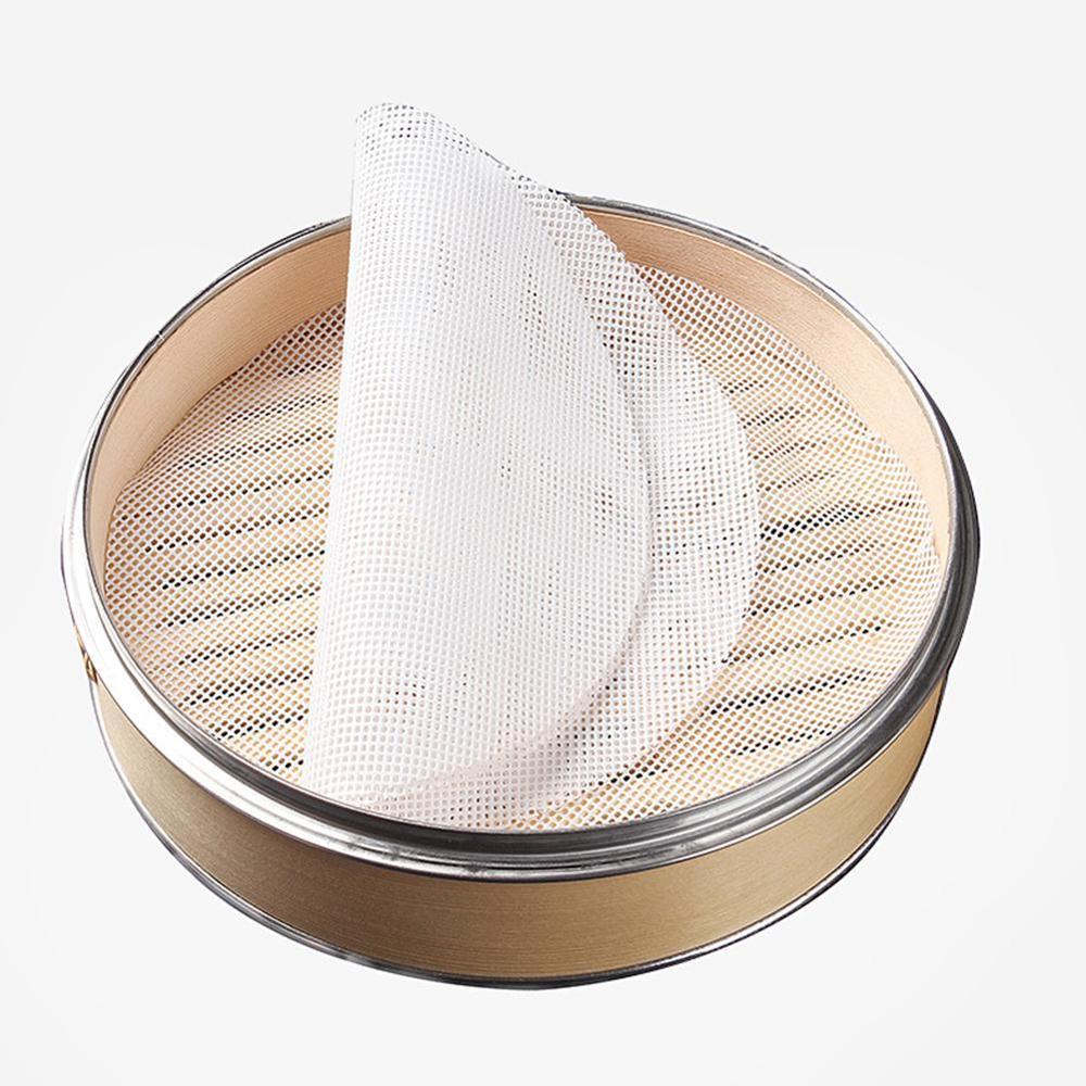 Round Non-Stick Silicone Steamer Pad White Dim Sum Paper Home Restaurant Steamers Mat Kitchen Cooking Tools
