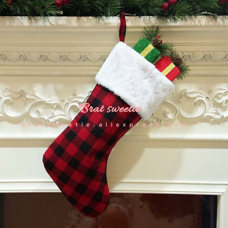 Rød og sort bøffel plaid juletræ nederdele xmas træ dekorationer ornamenter til hjemmet check træ nederdel tæppe