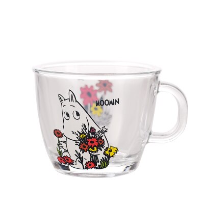 Moomins cartoon Drinkware babies glass water drink glass cup clear glass handle 210ml glass cup safe cute mug