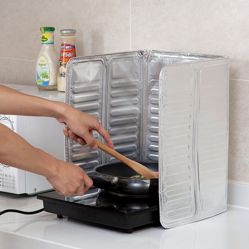 84*39CM Aluminum Foil Oil Block Oil Barrier Stove Cooking Heat Insulation Anti-Splashing Oil Baffle Kitchen Utensils Supplies