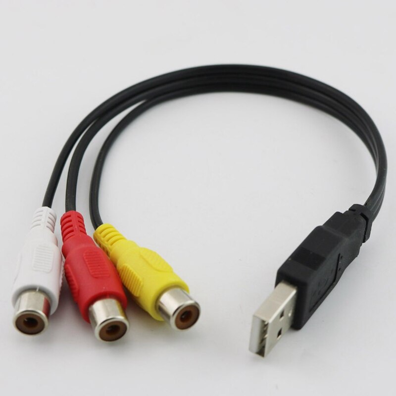 1pc usb -urosliitin  to 3 rca -naarasadapteria o muunninvideo av a/v -kaapeli usb -rca -kaapeli hdtv -television televisiokaapelille