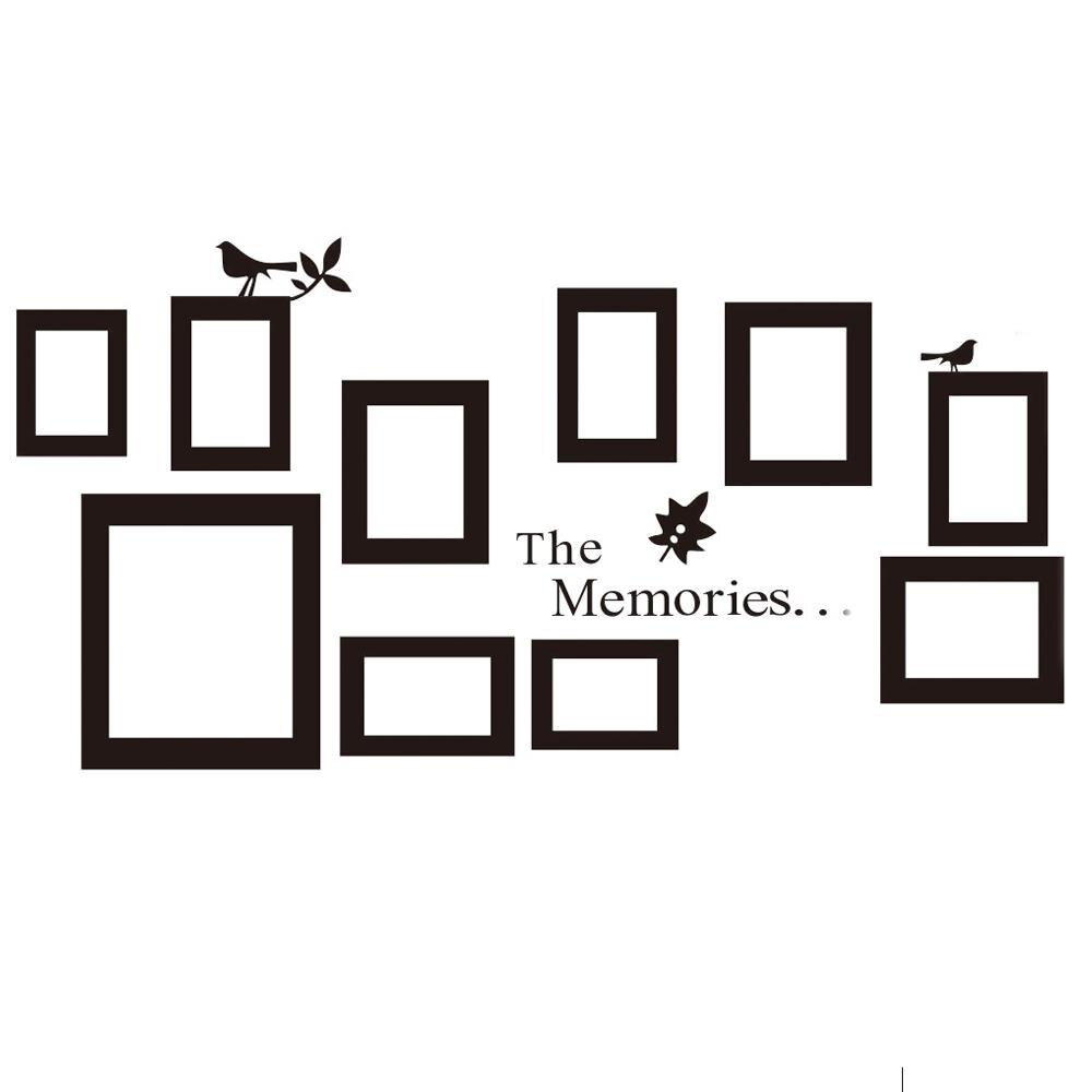Wall-Mounted Photo Frame Photo Frame Mural Wall Stickers DIY Picture Home 10x Decor 10x Decor Photo Frame Black Photos Living