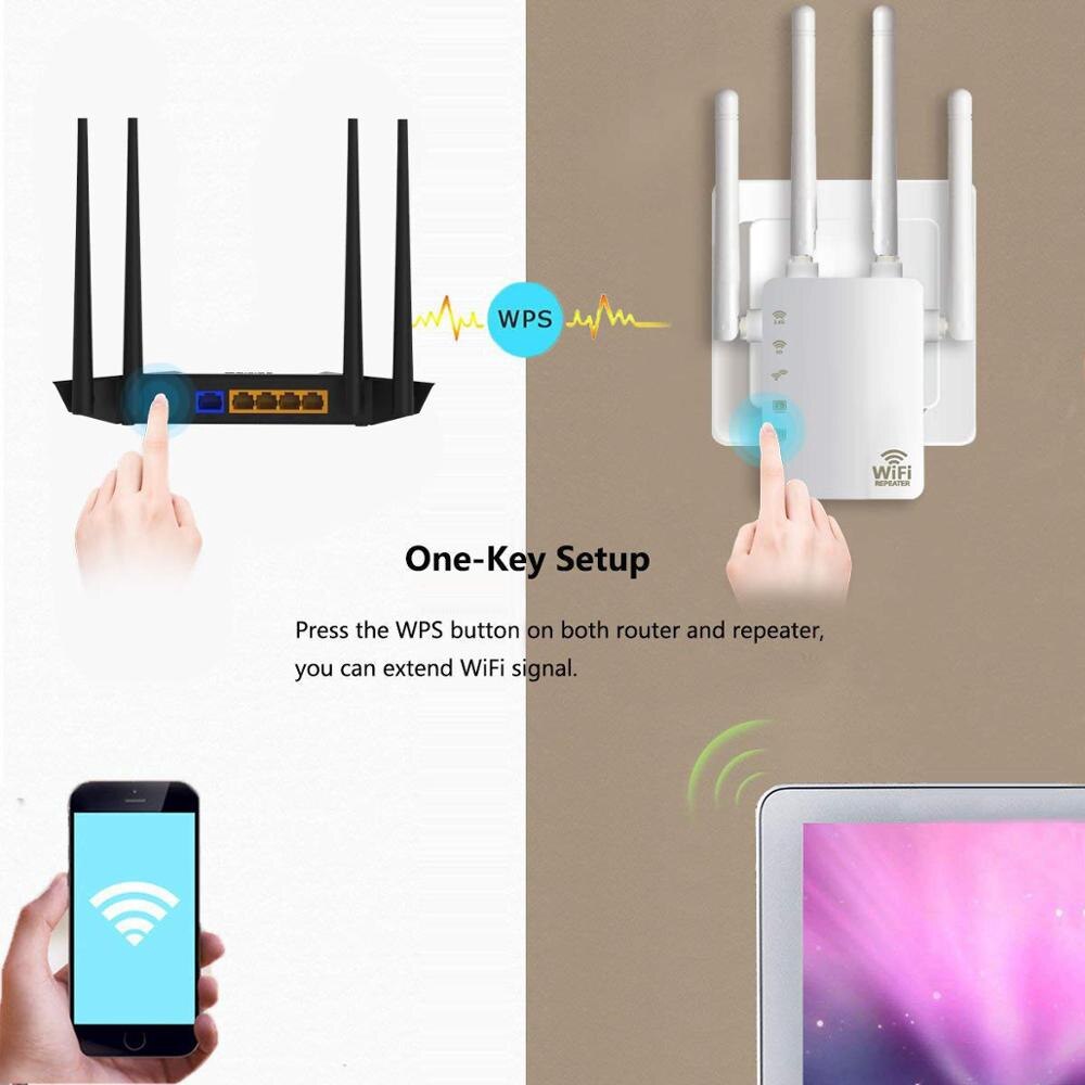 Wifi repetidor wi-fi extensor 2.4g 5gghz sem fio wifi impulsionador 1200mbps wi-fi amplificador 802.11n de longa distância ampliar o sinal