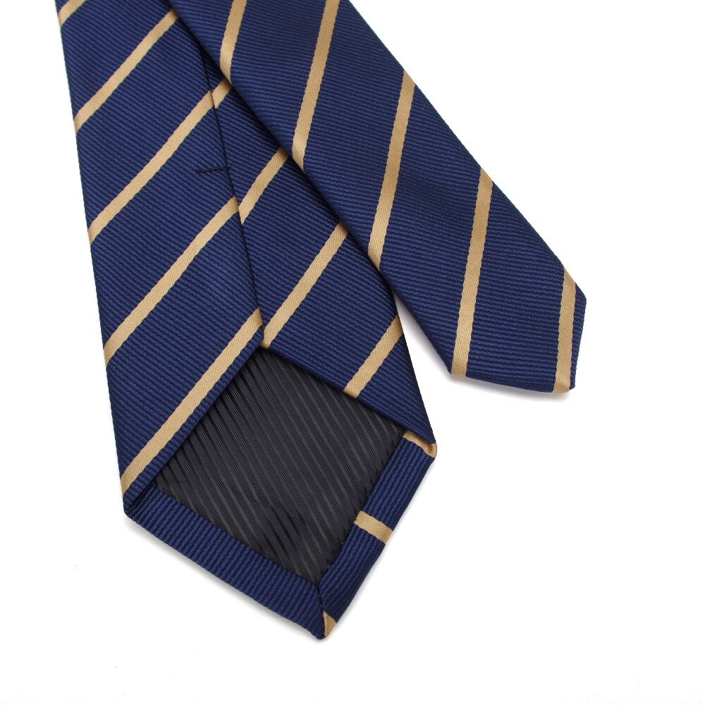 Mens blue striped Ties for Men 6cm Polyester Silk Neckties Casual tie Business Neckwear Corbatas Wedding tie