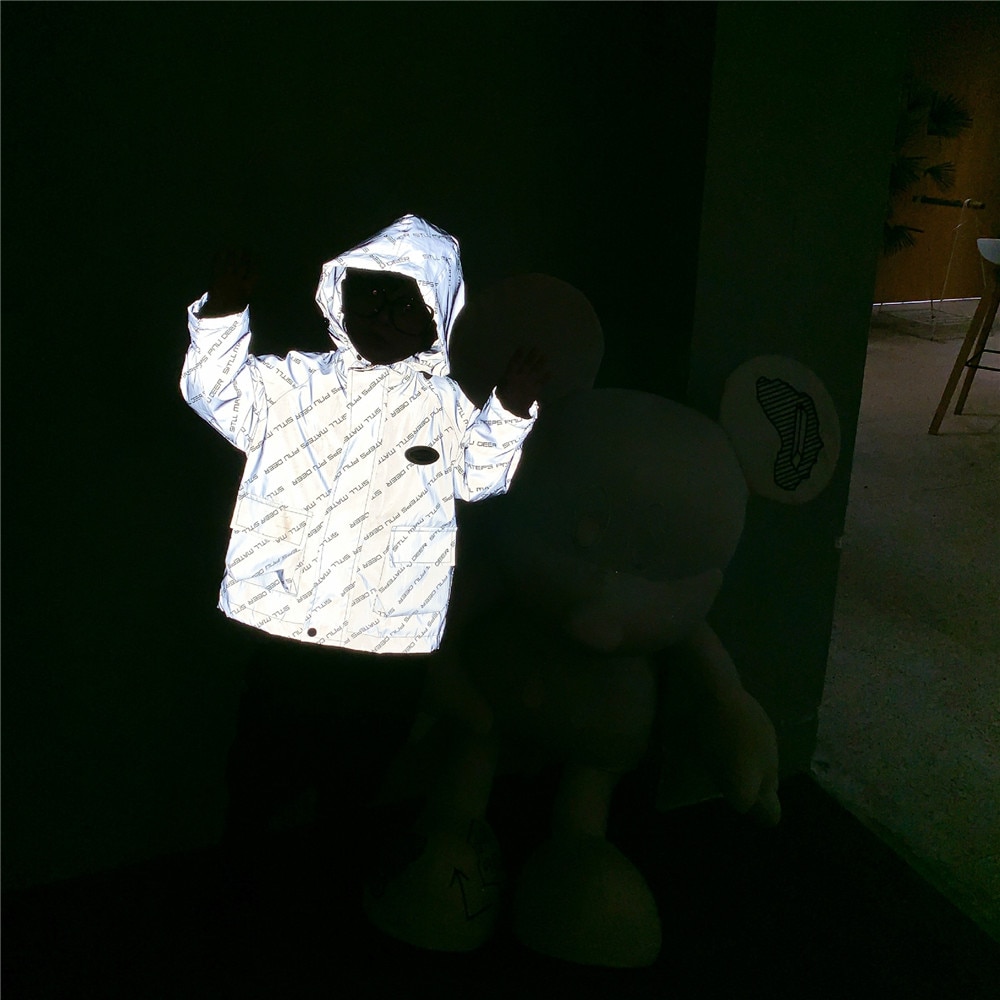 Benemaker Spring Baby Clothes Girls Boys For Light Reflective Jackets Teen Windbreaker Kids Hooded Coats Children Clothing CX049